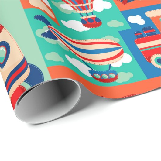 Cute transport Pattern Cadeaupapier (Rol Hoek)