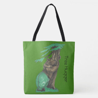 Cute Tree Hugging Beer die Fancy Leggings draagt Draagtas