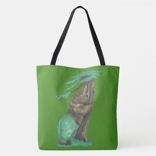 Cute Tree Hugging Beer die Fancy Leggings draagt Draagtas (Achterkant)