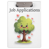 Cute Tree Love Red Hearts Clipboard  Klembord (Voorkant)