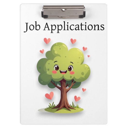 Cute Tree Love Red Hearts Clipboard  Klembord (Voorkant)
