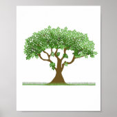 Cute Tree met bladeren Poster (Voorkant)