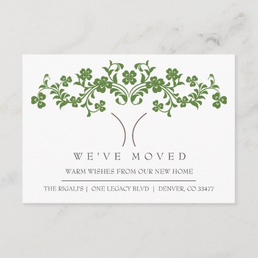 Cute Tree New Home Moving Announge Informatiekaartje (Voorkant)