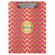 Cute trendy chevron zigzag faux gold glitter