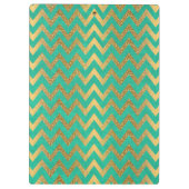 Cute trendy chevron zigzag faux gold glitter klembord (Achterkant)