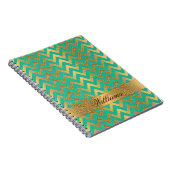 Cute trendy chevron zigzag faux gold glitter notitieboek (Rechterzijde)