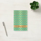 Cute trendy chevron zigzag faux gold glitter post-it® notes (Kantoor)