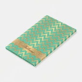 Cute trendy chevron zigzag faux gold glitter post-it® notes (Schuin)