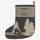 Cute Trendy First Kerstmis Samen Grote Kerstsok (Achterkant)