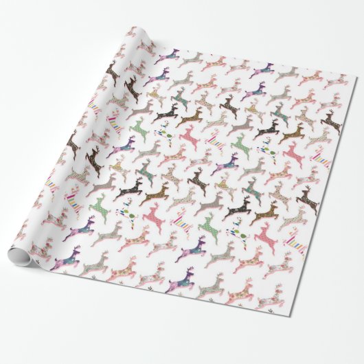 Cute trendy girale hertenpatroon cadeaupapier (Uitgerold)