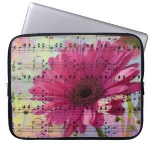 Cute trendy girly waterverven Gerbera bloemen Laptop Sleeve