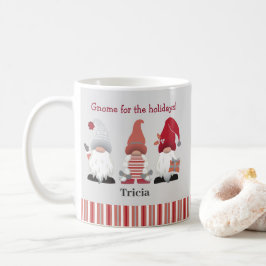 Cute Trendy Gnome voor de Feestdagen Pink Red Grey Koffiemok