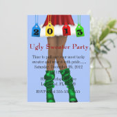 Cute Trendy Holiday/Santa Ugly Sweater Party Kaart (Staand voorkant)