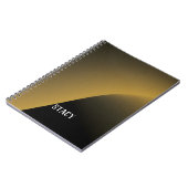 Cute Trendy Personalized Black and Gold Pattern N Notitieboek (Linkerzijde)