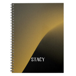 Cute Trendy Personalized Black and Gold Pattern N Notitieboek