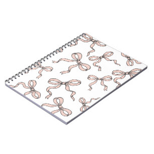 Cute trendy roze lintbogen omlijnd in zwart notitieboek