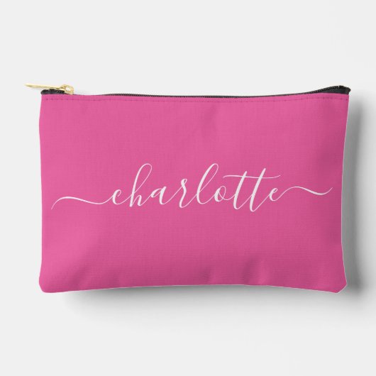 Cute Trendy Script Name Personalized Hot Pink Etui (Voorkant)