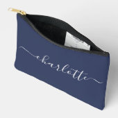 Cute Trendy Script Name Personalized Navy Blue Etui (Open)