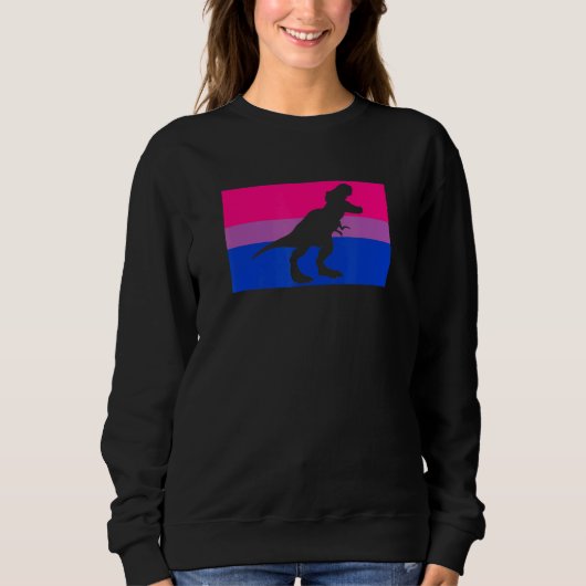 Cute Trex Dinosaur Party Gay Bisexual Pride Flag S Trui (Voorkant)