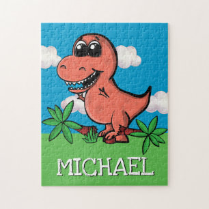 Cute Trex Dinosaur Tyrannosaurus Rex Cartoon Name Legpuzzel