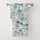 Cute Tribal Face Pattern Bad Handdoek (Insitu)