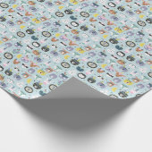 Cute Tribal Face Pattern Cadeaupapier (Hoek)