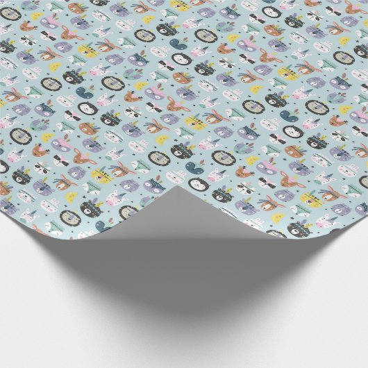 Cute Tribal Face Pattern Cadeaupapier (Hoek)