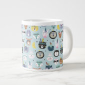 Cute Tribal Face Pattern Extra Grote Beker (Voorkant rechts)