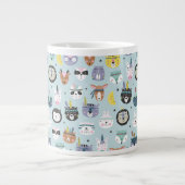 Cute Tribal Face Pattern Extra Grote Beker (Voorkant)