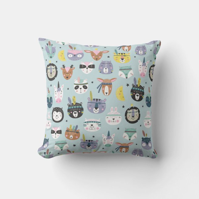 Cute Tribal Face Pattern Kussen (Voorkant)