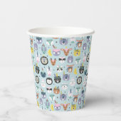 Cute Tribal Face Pattern Papieren Bekers (Achterkant)