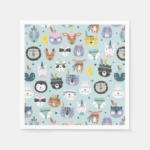 Cute Tribal Face Pattern Servet