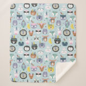 Cute Tribal Face Pattern Sherpa Deken (Voorkant)