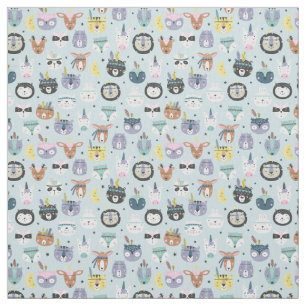 Cute Tribal Face Pattern Stof