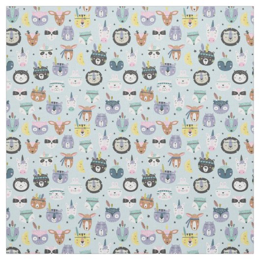 Cute Tribal Face Pattern Stof (Swatch)