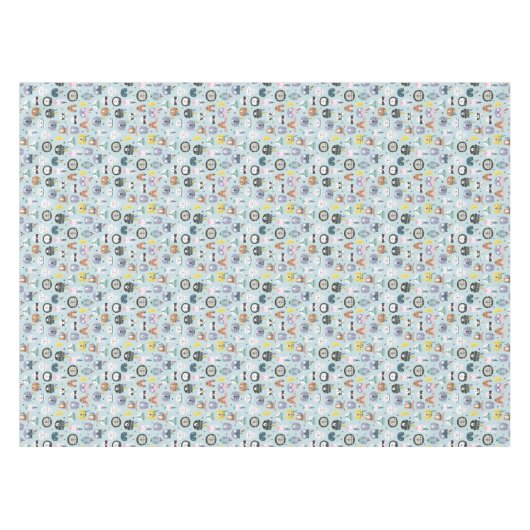 Cute Tribal Face Pattern Tafelkleed (Voorkant (Horizontaal))