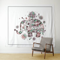 Cute tribal florale olifantenafbeelding