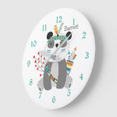 Cute Tribal Panda Bear Horloge Personnelle (Angle)