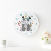 Cute Tribal Panda Bear Horloge Personnelle (Maison)