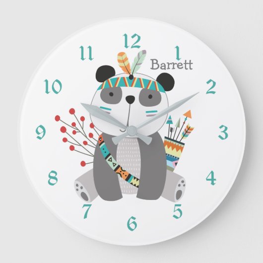 Cute Tribal Panda Bear Horloge Personnelle (Recto)