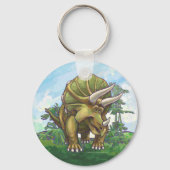 Cute Triceratops Art Sleutelhanger (Voorkant)