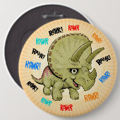 Cute Triceratops Ronde Button 6,0 Cm (Voorkant /achterkant)