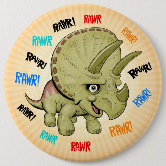 Cute Triceratops Ronde Button 6,0 Cm (Voorkant)