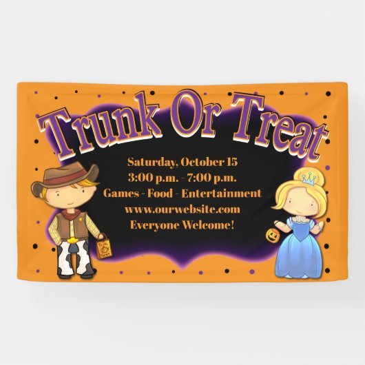 Cute Trick of Treat Trunk of Treat Spandoek (Horizontaal)