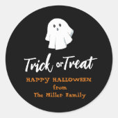Cute Trick or treat Black Ronde Sticker (Voorkant)