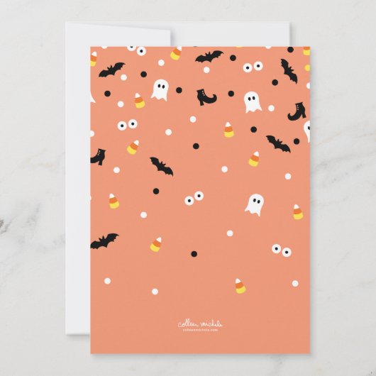 Cute Trick or treat Kinder Halloween Party nodigt Kaart (Achterkant)