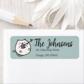 Cute Tricot Étiquette de adresse de fils de  (En situation)