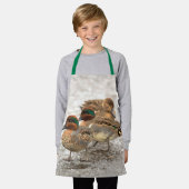 Cute Trio of Green-Winged Teals Ducks Schort (Gedragen)