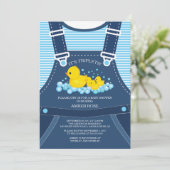Cute TRIPLETS Ducks Baby shower Invitation Kaart (Staand voorkant)