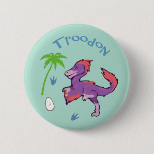 Cute Troodon Ronde Button 5,7 Cm